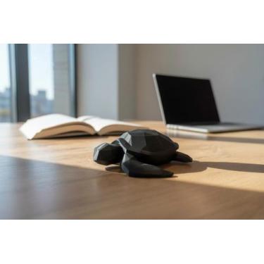 Imagem de Tartaruga Decorativa Low Poly  Escultura Moderna Minimalista para Sala