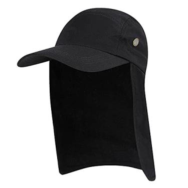 Imagem de Domary Chapéu de Sol Masculino UPF 50+ Boné de Aba Larga com Proteção Solar para Pescaria, Caminhadas, Camping e mais