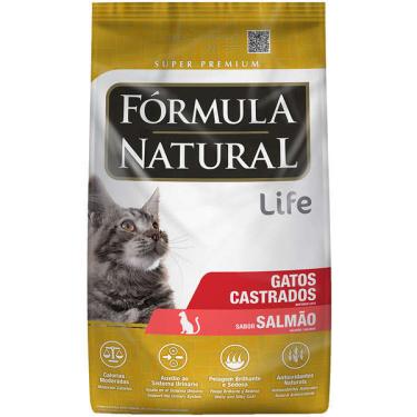 Imagem de Ração Seca Fórmula Natural Life Sabor Salmão para Gatos Adultos Castrados - 15 Kg