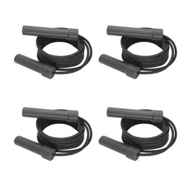 Imagem de Kit 4 Cordas de Pular Regulável com Rolamento - Preto Spank