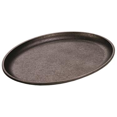 Imagem de Lodge Chapa oval de ferro fundido, 34 cm x 25 cm, 34 cm, preta