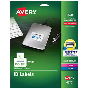 Imagem de Etiquetas permanentes de ID da Avery para impressoras a laser e a jato de tinta