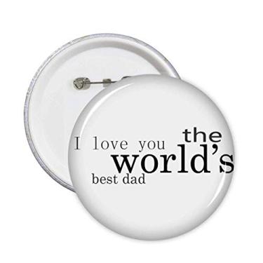 Imagem de Broche de emblema com citação Love World's Best Dad Festival 5 peças
