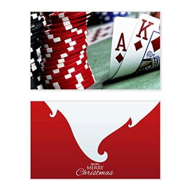 Imagem de Fichas de foto para jogos de pôquer, espalhadas, feriado, Natal, cartão de felicitações, mensagem de Natal