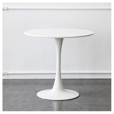 Imagem de Mesa de jantar redonda moderna 50/60/70/80/90 cm MDF branco topo pequena cozinha sala de jantar design tulipa mesa pedestal mesa sala de estar