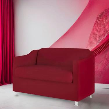 Imagem de Namoradeira Bia Decorativa Reforçada Recepção Clinica Salão Sala De Estar Suede Marsala