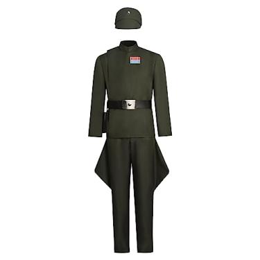 Imagem de Mayerilby Fantasia de oficial imperial masculina premium conjunto completo com chapéu (verde militar, G)
