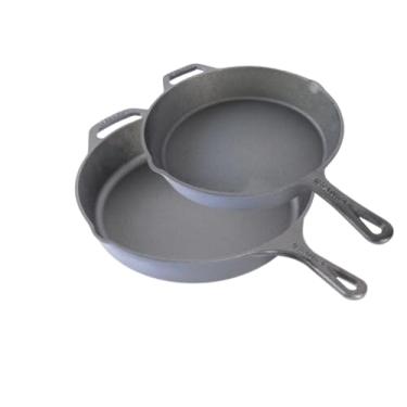 Imagem de KANKA Conjunto de 2 frigideiras de ferro fundido - frigideiras pré-temperadas de 25,4 cm e 30,5 cm, use no forno, fogão, grelha ou outra fonte de calor - preta