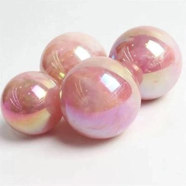 Imagem de Atacado esfera de cristal natural anjo aura rosa bola de quartzo rosa pedra 1 peça pedras primárias e minerais (tamanho: 120 mm-130 mm)