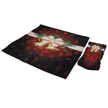 Imagem de aqxreight Conjunto de Capas para Cadeiras de Toalha de Mesa de Natal para Casa, Cozinha, Sala de Jantar, Decoração Festiva, Vermelho 140x140cm Natal Sua Fibra 1 Peça Adota Fibra Projetada Não e Nova