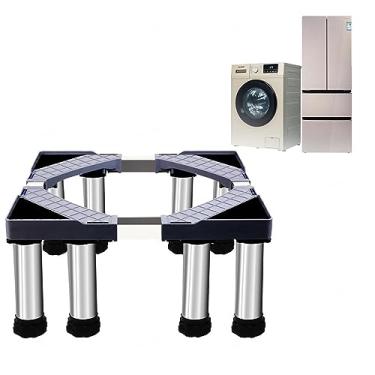 Imagem de Pedestal de arruela portátil 28 de largura universal com 12 pés resistentes ajustável Dolly base de suporte para máquina de lavar roupa base ajustável multifuncional, cinza 20 cm