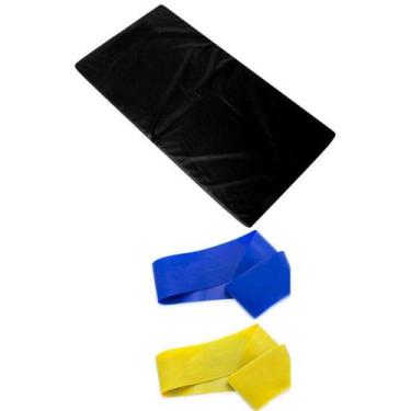 Imagem de Kit Colchonete Academia Ginástica Várias Cores + Mini Bands Niveis Lev