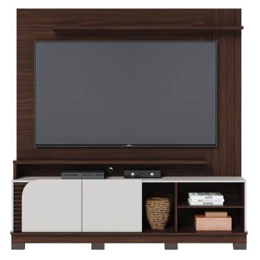 Imagem de Estante Home Theater Jurerê 1.8 Nogueira Real Off White Matte - Colibri