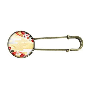 Imagem de Sakura — Broche de metal retrô com estampa de flores geométricas