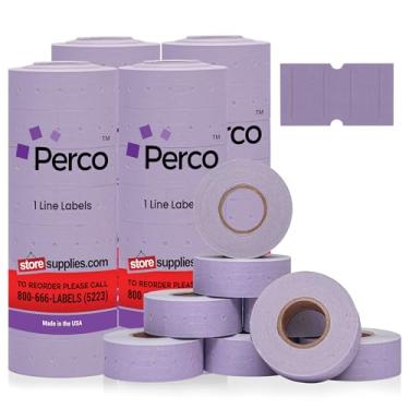 Imagem de Perco 1 linha de etiquetas de lavanda - 32 rolos, 4 mangas, 32.000 etiquetas de preço e data em branco para Perco Lite, X, Plus e Pro 1 linha preço e armas de data - Feito nos EUA