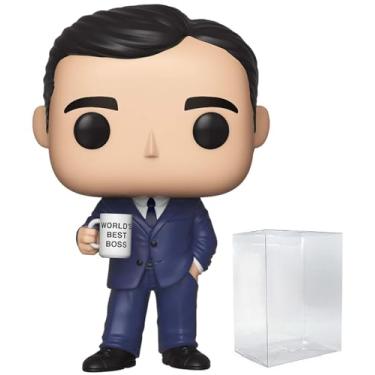Imagem de POP The Office - Michael Scott Funko Pop! Vinyl Figure (Bundled with Compatible Pop Box Protector Case), Multicolored, 3.75 inches