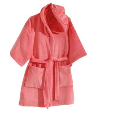 Imagem de Roupao infantil mod.ju-09 kids felpa velour af-958 liso c/ capuz tam.m