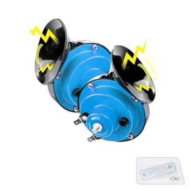 Imagem de 2 buzinas de carro 300DB super altas, kit de substituição de buzinas de ar à prova d'água de 12 V, buzina de caracol elétrica para carro, peças de automóveis universais, adequado para carros,