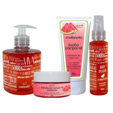 Imagem de Kit banho melancia - sabonete esfoliante hidratante body splash hidrat