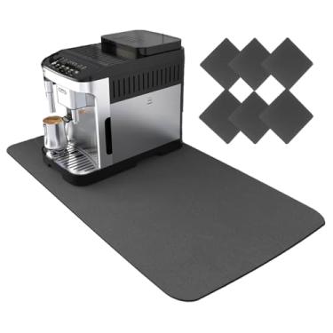 Imagem de Kit Tapete De Mesa Apoio Cafeteira 70x30cm + 6 Porta Xicaras Para Cantinho Café (CHUMBO)