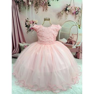 Imagem de Vestido Juvenil Formatura Super Luxo mid Rosa - 4 ao 12