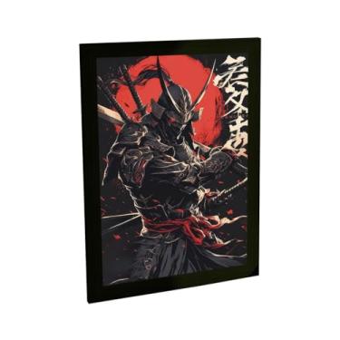 Imagem de Quadro Decorativo Samurai Dark Ilustração Anime Decoração Poster Quarto Sala
