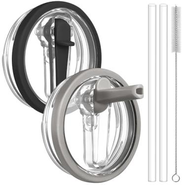 Imagem de ANTAND Tampa de copo de substituição de 1,134 g para acessórios Stanley Cup, canudo flip à prova de vazamento para tampas Stanley Quencher H2.0 Protour de 1,134 g, pacote com 2 tampas à prova de