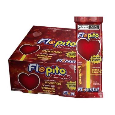 Imagem de Pirulito Florestal Flopito Coração Explosivo Morango 10g - Embalagem c