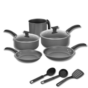 Imagem de Jogo De Panelas Caçarolas Antiaderente Grafite Escolha o Tamanho(Jogo 8 Peças)