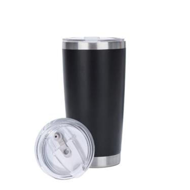 Imagem de Garrafa TéRmica PortáTil，Copo Cafe Termico Copo TéRmico 360ml com Tampa MantéM Bebidas Geladas e Quentes Não Vaza Aço Inox(Preto)