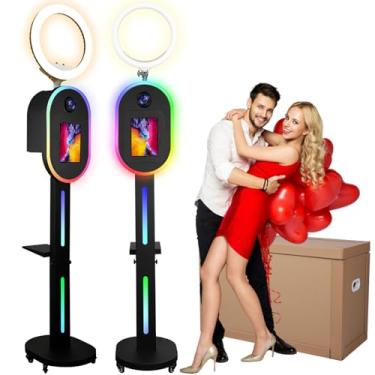 Imagem de RDYMONKEY Cabine fotográfica para todos os iPad e para câmera, estação de selfie, suporte para controle de aplicativo, anel de luz RGB, caixa de luz de sincronização de música, máquina de cabine