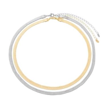 Imagem de Piuka Choker 2 Voltas Malha Metal Folheada A Ouro 18K E Folheada Em Ródio Branco Vitto