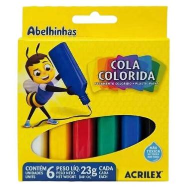 Imagem de Cola colorida acrilex 6 cores