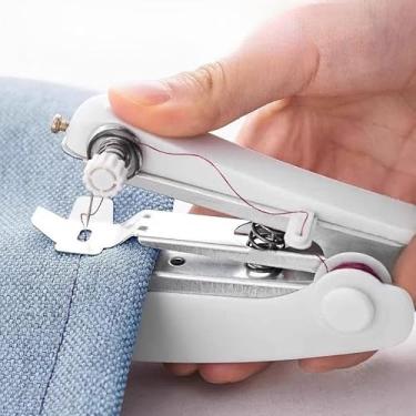 Imagem de Mini máquina de costura portátil de ponto único, máquina de costura portátil e manual para uso doméstico em viagens