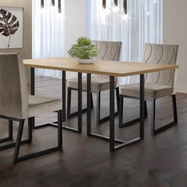 Imagem de Mesa de Jantar 6 Lugares 180cm Tampo Bp Melamínico Atena - Mais Decor