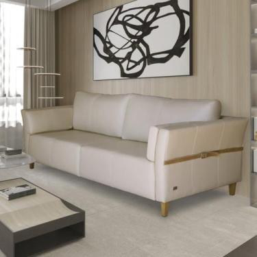 Imagem de Sofá 3 Lugares 220cm Couro Legítimo Malibu - Scala Decor