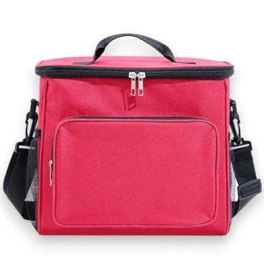 Imagem de Bolsa Térmica Porta Marmita Fitness Grande Capacidade: Ideal para Trabalho, Academia e Praia - Mantém Bebidas Geladas e Lanches Quentes - Design Unissex - NEXUS MARKET (Vermelho)