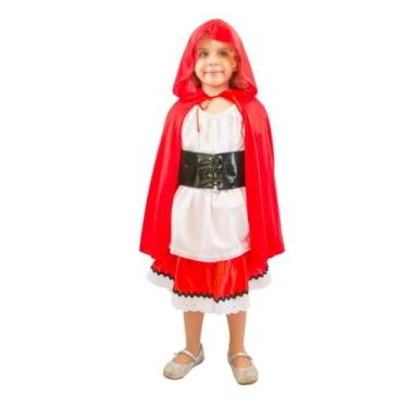Imagem de Fantasia Chapeuzinho Vermelho Infantil Menina com Capuz (Tamanho:M - 4 a 6 Anos)