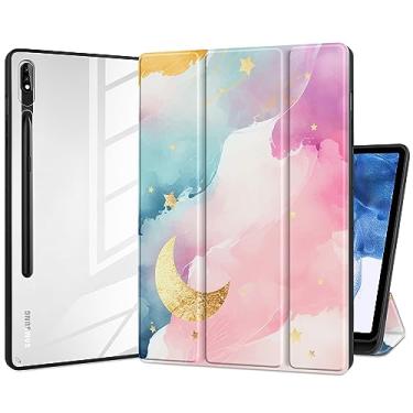 Imagem de Batianda Capa projetada para Samsung Galaxy Tab S9 Plus 12,4" modelo 2023 (SM-X810/X816/X818) com suporte para caneta S, capa de tablet à prova de choque com capa traseira transparente transparente