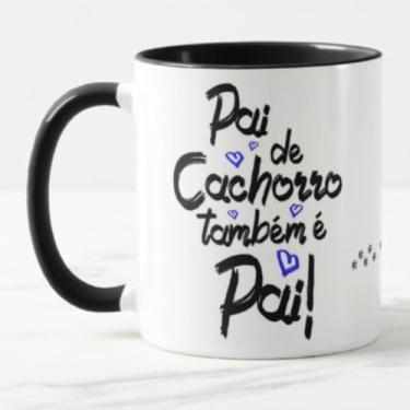 Imagem de Caneca Pai de Cachorro Também é Pai Int Preto
