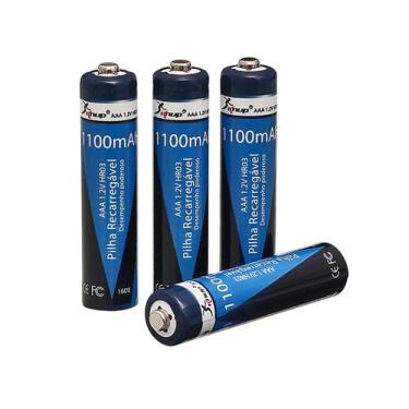 Imagem de Pilha Recarregável Palito AAA 1100mah Com 4 Unidades - S/M