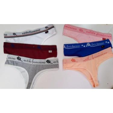 Imagem de Kit 06 Calcinhas Fio Dental Em Algodão Com Cós - Dani Lingerie , Sorti