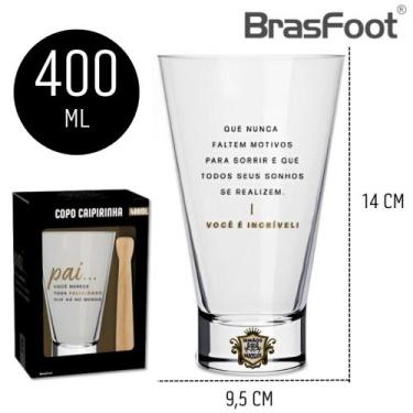 Imagem de Kit Caipirinha Copo 400ML e Macerador Socador Drink Bebidas - Presente
