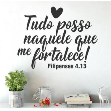 Imagem de  Adesivo De Parede Decorativo Frase Filipenses 4:13 - DEKAL DECOR