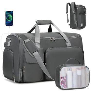 Imagem de Bolsa de Viagem ACESAK 2 em 1 - Mochila e Bolsa de Mão Cinza