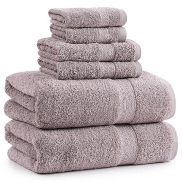 Imagem de Conjunto de Toalhas de Banho LANE LINEN - 6 Peças 100% Algodão - Absor