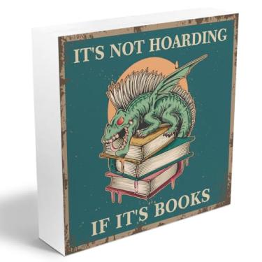 Imagem de Sinal de caixa de madeira de leitura de decoração de dragão, biblioteca de estante de livros rústico, placa de madeira rústica, fantasia, livro, mercadoria, quarto, leitura, canto, sala de aula