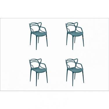 Imagem de Conjunto 4 Cadeiras Allegra Rivatti Verde Petróleo