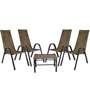 Imagem de Jogo Com 4 Cadeiras E Mesa De Centro Canadá Pequi