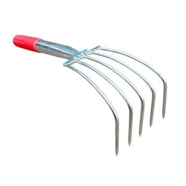 Imagem de Generic Ancinho de mão, ancinho de contenção, portátil, versátil, capina, pequeno, cultivo de solo, escavação para praia, gramado, quintal, pátio, 5 Dentes